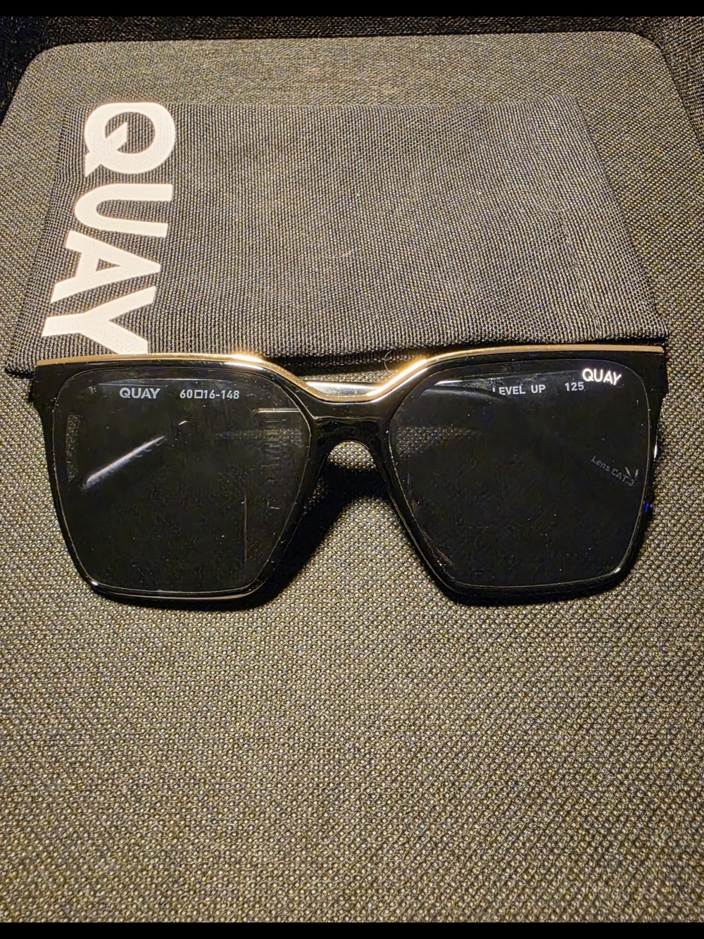 Quay Australia Black Sunglasses with Gold Accent
